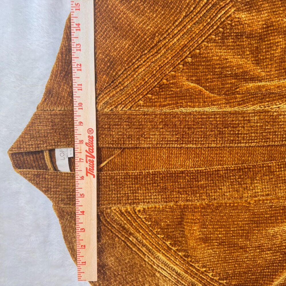 A0006 Loft Gold Mustard Yellow Chenille Long Cardigan XS - Picture 13 of 14